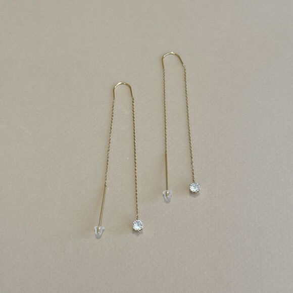 Threader Diamond Earrings M1278 - Picture 4 of 6